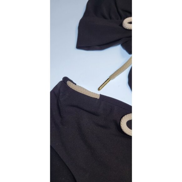 Robin Piccone Bikini Swim Top M Color Black Bottom High Rise Solid Sz M#19 - Picture 2 of 10